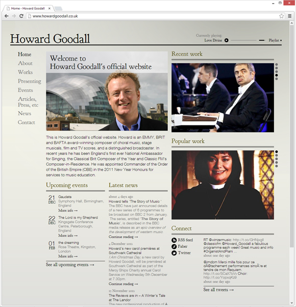 Howard Goodall home page