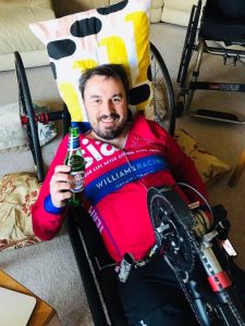 Martin trains in his Bowhead handbike